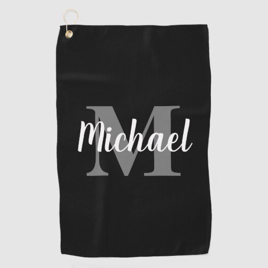 Creëer Uw Eigen Monogram Initiaal Naam Golfhanddoe Golfhanddoek (Voorkant)