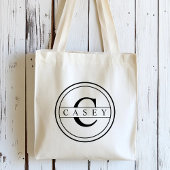 Creëer Uw eigen monogram op maat Tote Bag