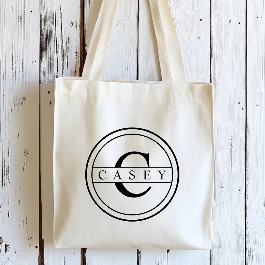 Creëer Uw eigen monogram op maat Tote Bag