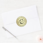 Creëer Uw Eigen Monogram Retouradres Goud Ronde Sticker (Envelop)