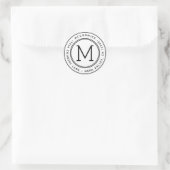 Creëer Uw eigen monogram retouradres Ronde Sticker (Tas)