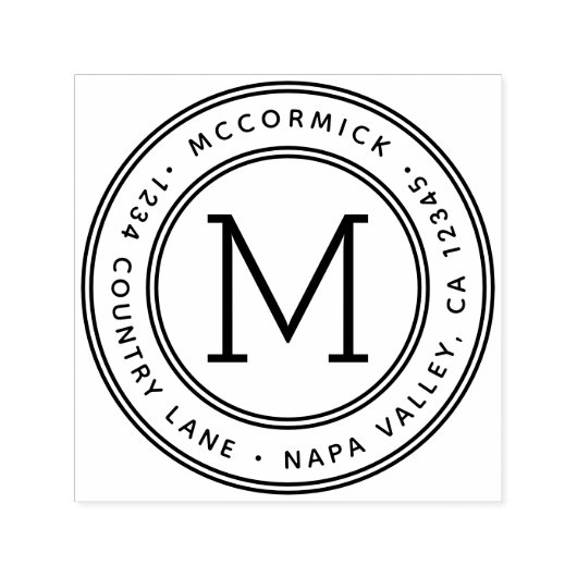 Creëer Uw eigen monogram retouradres Zelfinktende Stempel (Design)