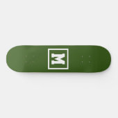 Creëer Uw eigen monogram Sjabloon Groen en Wit Persoonlijk Skateboard (Horizontaal)