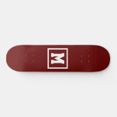 Creëer Uw eigen monogram Sjabloon Rood en Wit Persoonlijk Skateboard (Horizontaal)
