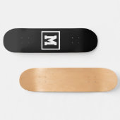 Creëer Uw eigen monogram Sjabloon zwart-wit Persoonlijk Skateboard (Horizontaal)