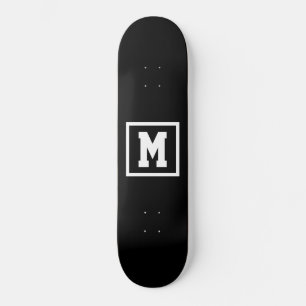 Creëer Uw eigen monogram Sjabloon zwart-wit Persoonlijk Skateboard