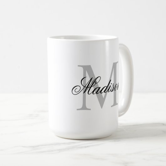 Creëer Uw eigen monogram voor aangepaste naam Koffiemok (Voorkant rechts)