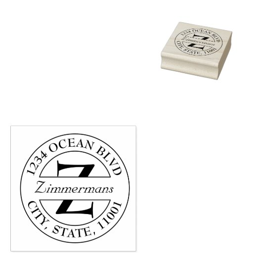 Creëer Uw eigen monogram voor moderne familie Rubberstempel (Gestempeld)