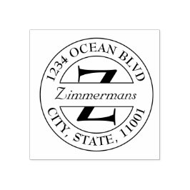 Creëer Uw eigen monogram voor moderne familie Rubberstempel