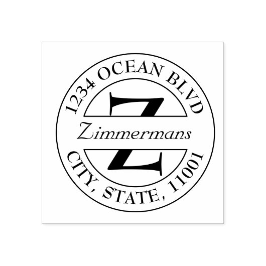 Creëer Uw eigen monogram voor moderne familie Rubberstempel (Afrduk)