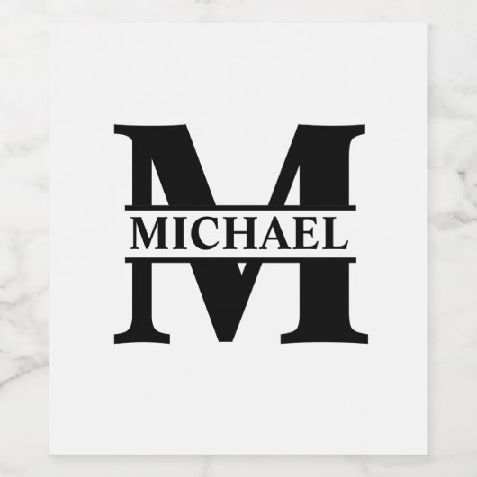 Creëer Uw eigen monogram Wijn Etiket (Enkel label)