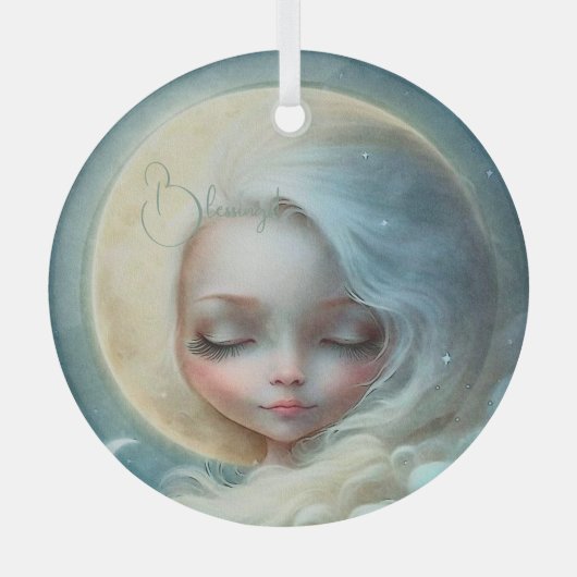 Creëer Uw eigen Moonlit Droomgodin Glas Ornament (Voorkant)