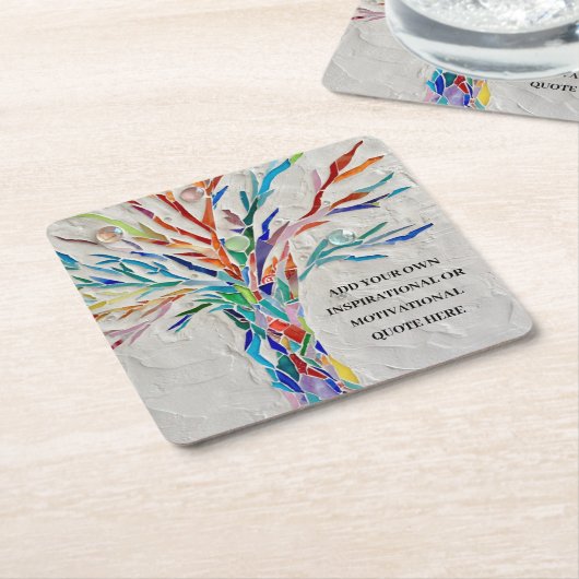 Creëer uw eigen Motivatie/Inspirerend citaat Kartonnen Onderzetters (Schuin)