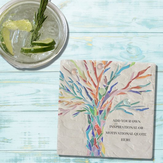 Creëer uw eigen Motivatie/Inspirerend citaat Stenen Onderzetter