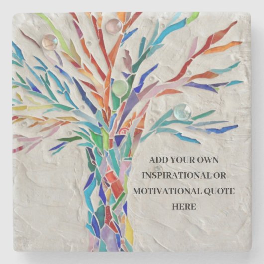 Creëer uw eigen Motivatie/Inspirerend citaat Stenen Onderzetter (Voorkant)