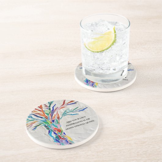 Creëer Uw eigen Motivatie/Inspirerend prijsopgave Zandsteen Onderzetter (Zijkant)