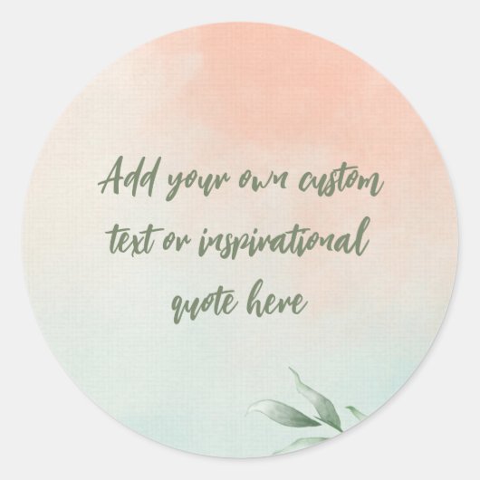 Creëer Uw eigen Motivatie prijsopgave voor Waterve Ronde Sticker (Voorkant)