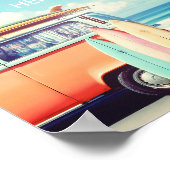 Creëer uw eigen Motivatie retro Surf bestelwagen Poster (Hoek)