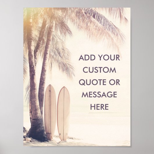 Creëer Uw eigen Motivatie-Surfboard Palm Beach Poster (Voorkant)