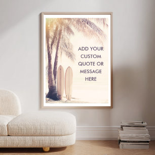 Creëer Uw eigen Motivatie-Surfboard Palm Beach Poster