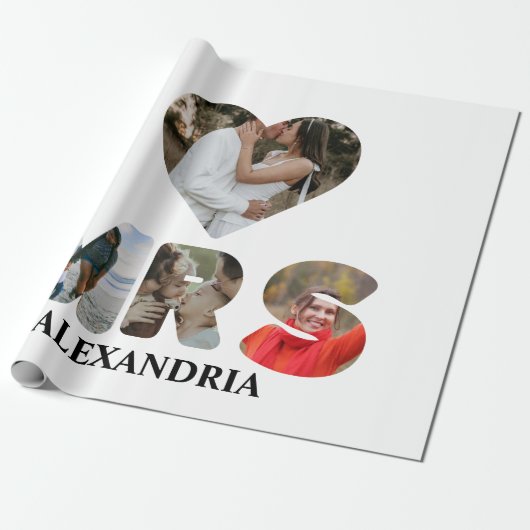 Creëer uw eigen Mr. en Mrs. Foto Matching koppels Cadeaupapier (Uitgerold)