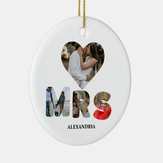 Creëer uw eigen Mr. en Mrs. Foto Matching koppels Keramisch Ornament (Rechts)