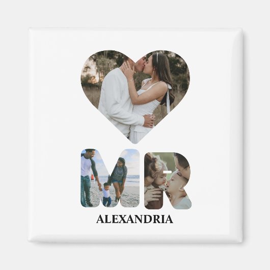 Creëer uw eigen Mr. en Mrs. Foto Matching koppels Magneet (Voorkant)