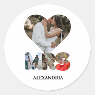 Creëer uw eigen Mr. en Mrs. Foto Matching koppels Ronde Sticker