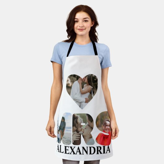 Creëer uw eigen Mr. en Mrs. Foto Matching koppels Schort (Gedragen)