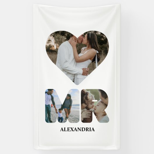 Creëer uw eigen Mr. en Mrs. Foto Matching koppels Spandoek (Verticaal)