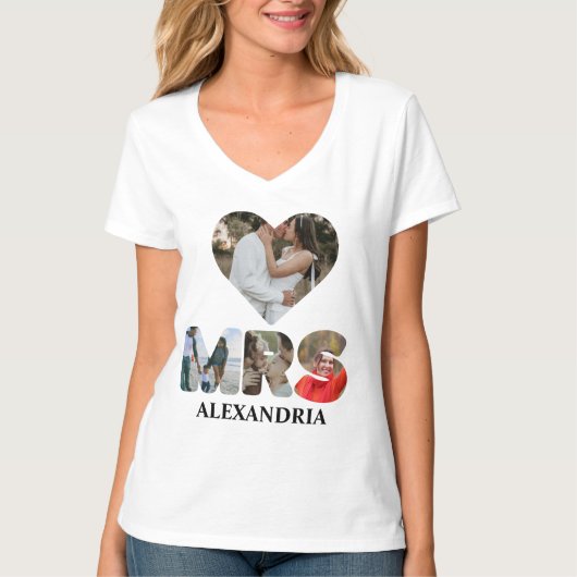 Creëer uw eigen Mr. en Mrs. Foto Matching koppels T-shirt (Voorkant)