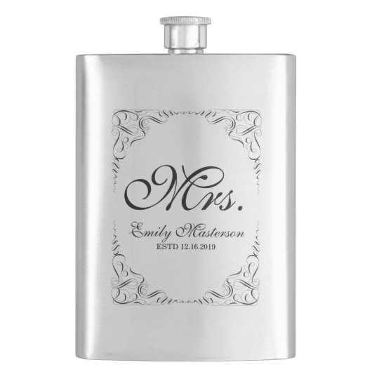 Creëer uw eigen Mr Mrs zijn haar bruiloft monogram Flacon (Voorkant)