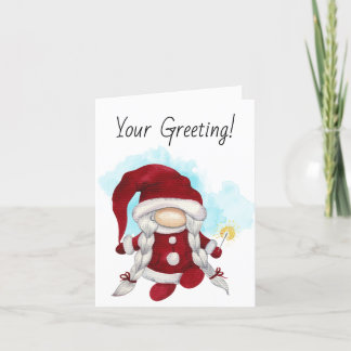 Creëer uw eigen Mrs Merry Christmas Gnome Feestdagen Kaart