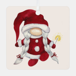 Creëer uw eigen Mrs Merry Christmas Gnome Metalen Ornament