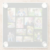 Creëer Uw eigen multi-fotocollage zwart Glazen Onderzetter (Achterkant)