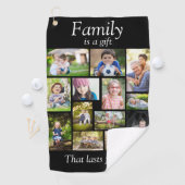 Creëer Uw eigen multi-fotocollage zwart Golfhanddoek (Insitu)