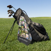 Creëer Uw eigen multi-fotocollage zwart Golfhanddoek (Groen)