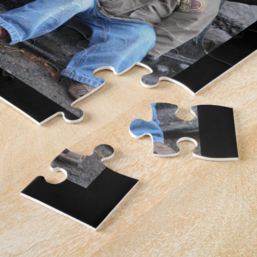 Creëer Uw eigen multi-fotocollage zwart Legpuzzel (Zijkant)