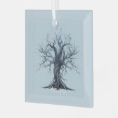 Creëer Uw eigen Mystical Blue Tree Glas Ornament (Voorkant links)