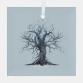 Creëer Uw eigen Mystical Blue Tree Glas Ornament (Achterkant)