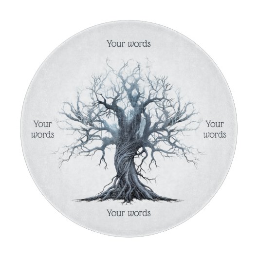 Creëer Uw eigen Mystical Blue Tree Snijplank (Voorkant)