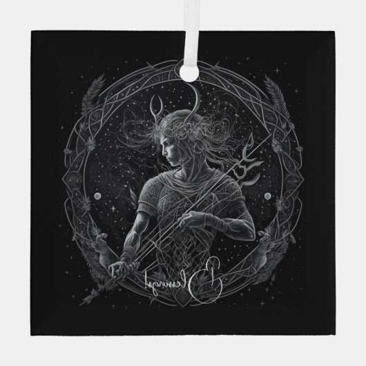 Creëer Uw eigen mystieke Astrologie Boogschutter Glas Ornament (Achterkant)