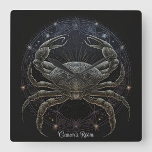 Creëer Uw eigen mystieke Astrologie Kanker Zodiac Vierkante Klok