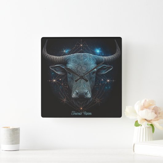 Creëer Uw eigen mystieke Astrologie Stier Zodiac Vierkante Klok (Huis)