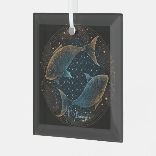 Creëer Uw eigen mystieke Astrologie Vissen Dierenr Glas Ornament (Voorkant links)