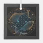 Creëer Uw eigen mystieke Astrologie Vissen Dierenr Glas Ornament (Voorkant)