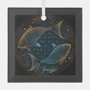 Creëer Uw eigen mystieke Astrologie Vissen Dierenr Glas Ornament