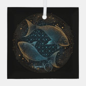 Creëer Uw eigen mystieke Astrologie Vissen Dierenr Glas Ornament (Achterkant)