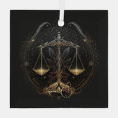 Creëer Uw eigen mystieke Astrologie Weegschaal Zod Glas Ornament (Achterkant)