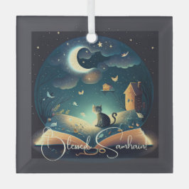 Creëer Uw eigen mystieke Black Cat & Grimoire Glas Ornament